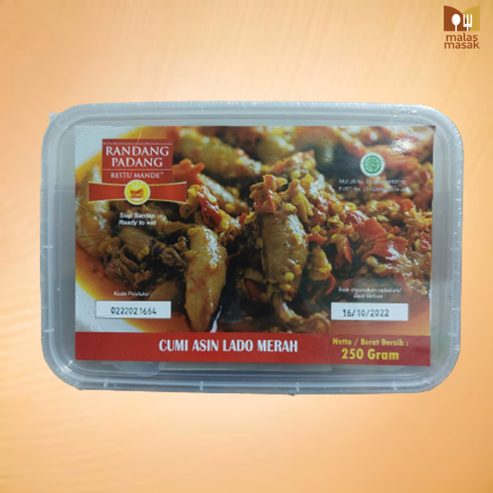 

Cumi Sambalado Merah Restu Mande 250gr