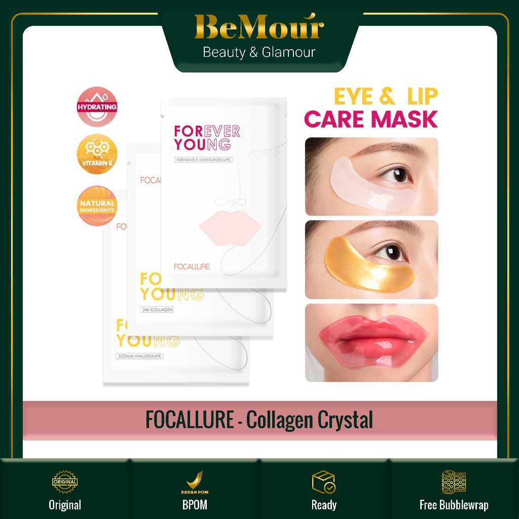FOCALLURE - COLLAGEN CRYSTAL ( FA-SC01 02 ) - Vitamin E Cherry Lip Mask & Wrinkles Dark Circles Remo