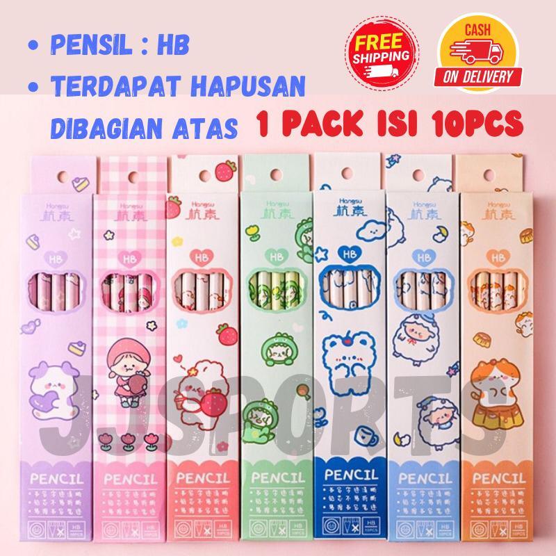 

Pensil HB Isi 10pcs Karakter / Pensil Kayu Murah / Pensil alat tulis anak SD Ada Penghapus