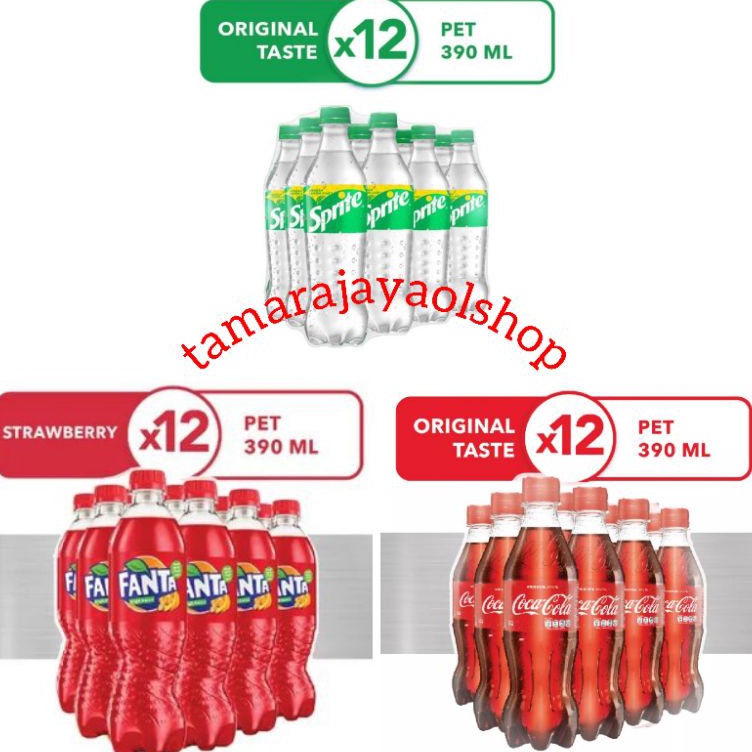 

[KODE QDER9] SPRITE | COCA COLA | FANTA PET 390 ML x 12 BOTOL