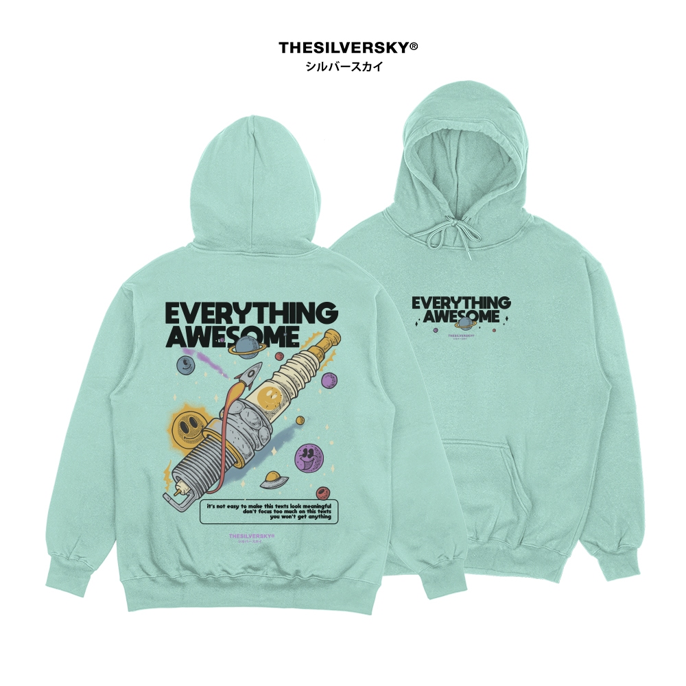 Thesilversky Everything Awesome Hoodie Galaxy Retro Jumper Pullover