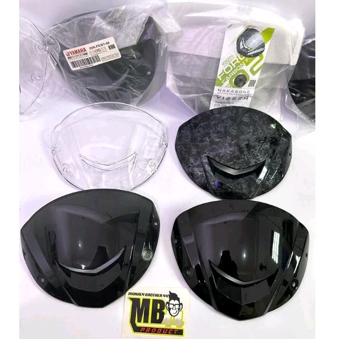Visor Windshield Yamaha 125ZR 125Z, Fizr, F1zr, Vega, Satria 2Tak & PNP Motor bebek Honda, hitam, be