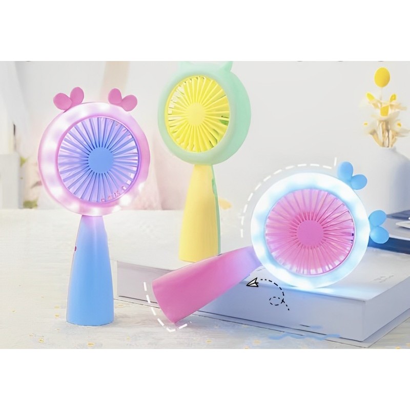 KIPAS ANGIN MINI LED PORTABLE FAN KIPAS ANGIN PORTABLE BULAT