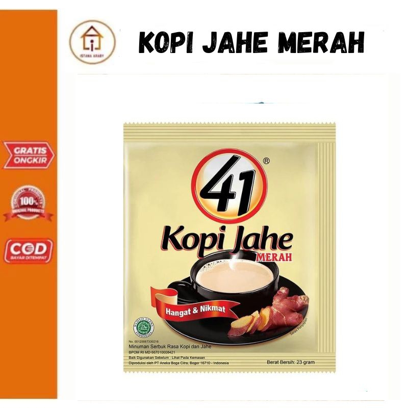 

KOPI 41 JAHE MERAH 23GRAM/MINUMAN SERBUK RASA KOPI DAN JAHE