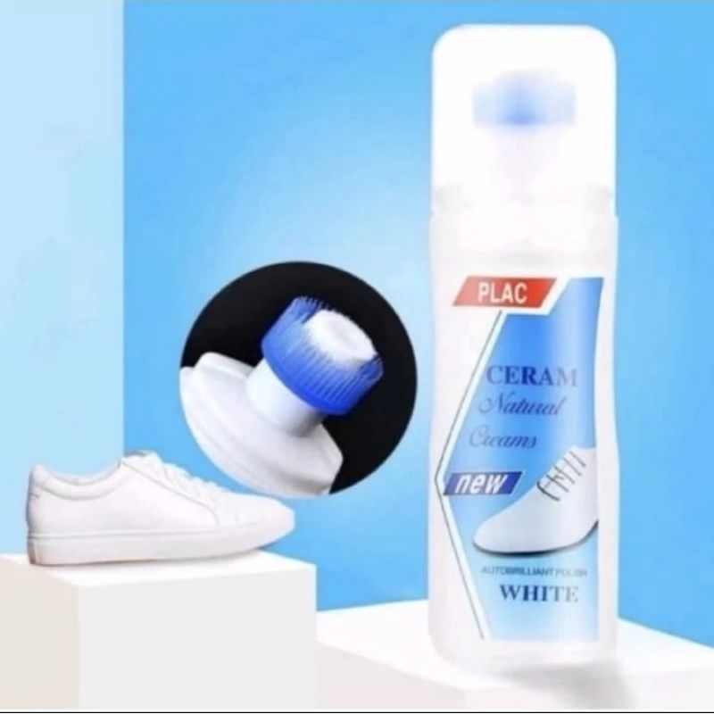 Plac Cream Cairan Pembersih Sepatu Putih Semir Ajaib