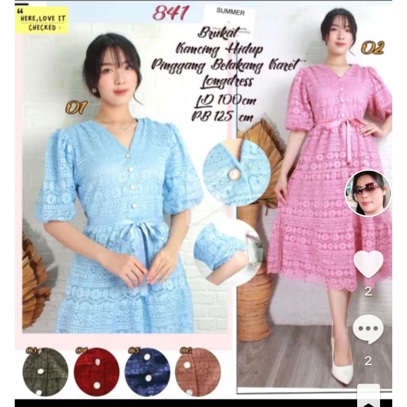 Dress brokat - Dress brokat  remaja - Longdress cantik - Dress brokat Ibu muda - Dress brokat cantik