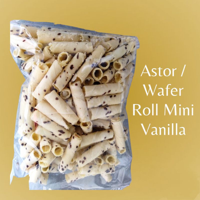 

ASTOR / WAFER ROLL MINI VANILLA | PleasanTasty - Aneka Snack Makanan Ringan Keripik Kerupuk Kue Biskuit Roti Cemilan Camilan Asin Manis Gurih Pedas Enak Lezat