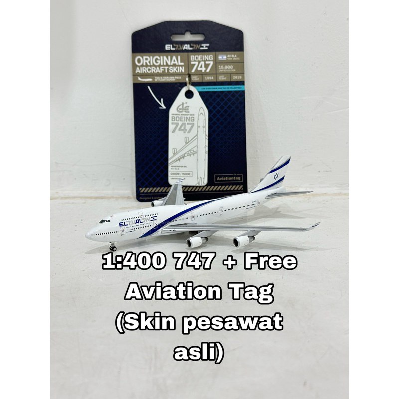 Jc wings + Aviation Tag Boeing 747 EL AL 1:400