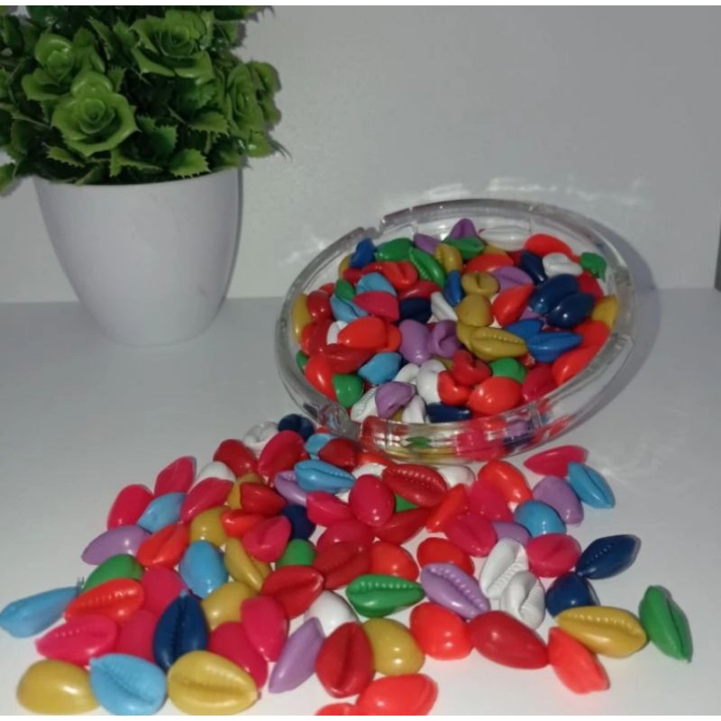 100 Butir Biji Congklak Plastik Warna Warni