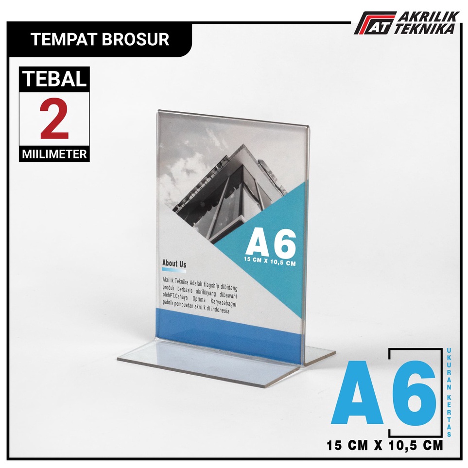 

Terlaris Tempat Brosur Akrilik Tent Card Holder Portrait T - Ukuran A6 2mm