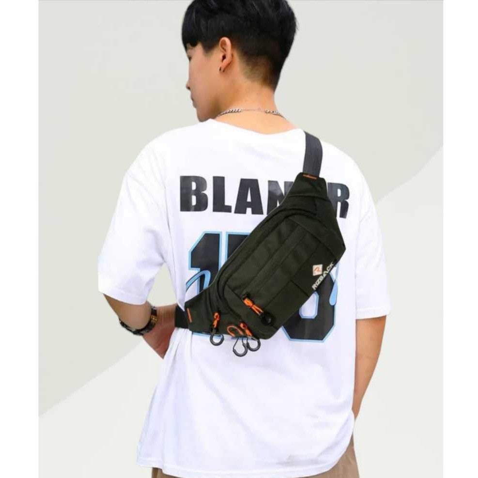 RIZBACK BISA COD Tas selempang waist bag pria anti air tas selempang premium tas selempang waterproo