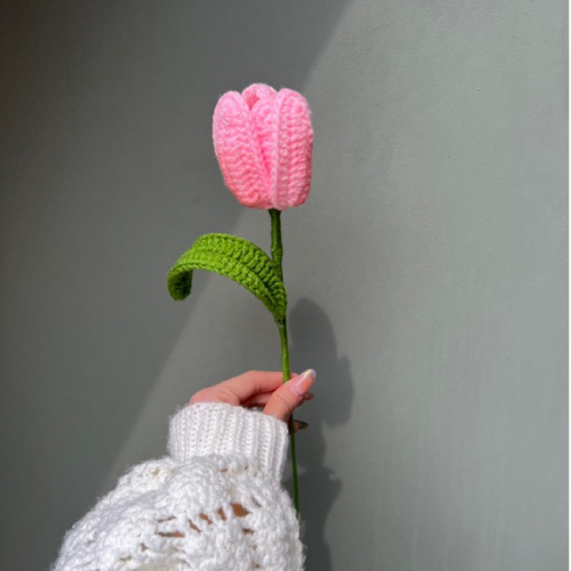 FUNNYGURUMI crochet flower handmade TULIP FLOWER