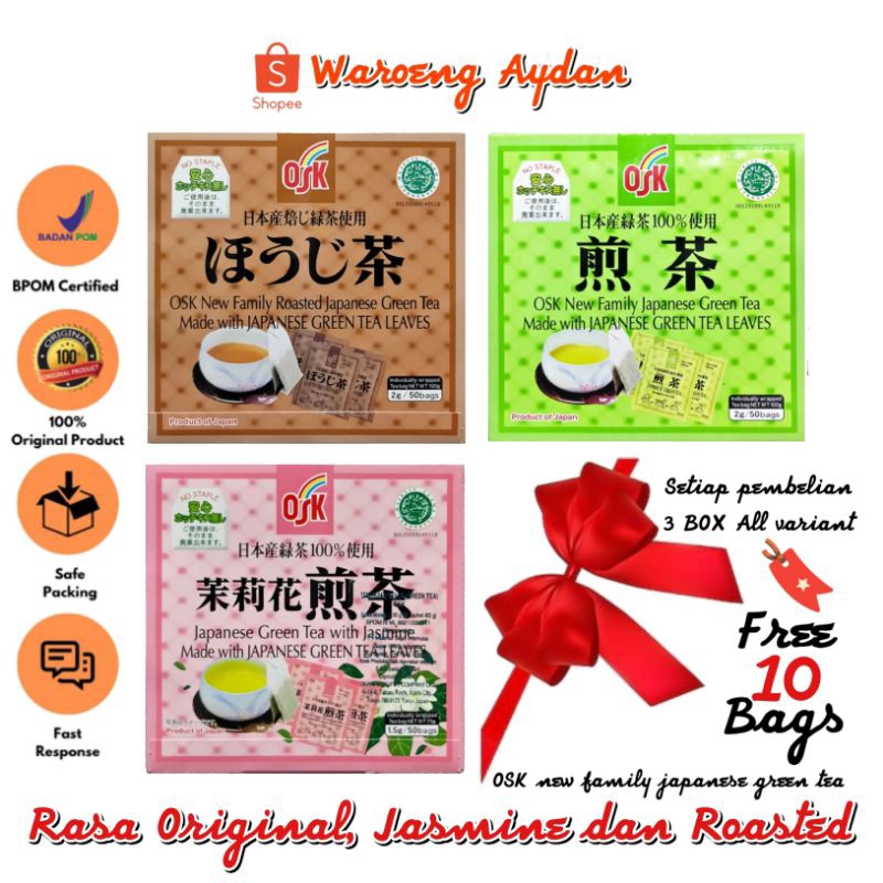 

OSK japanese green tea 3 box (per 1 box isi 50 bags) - All variant