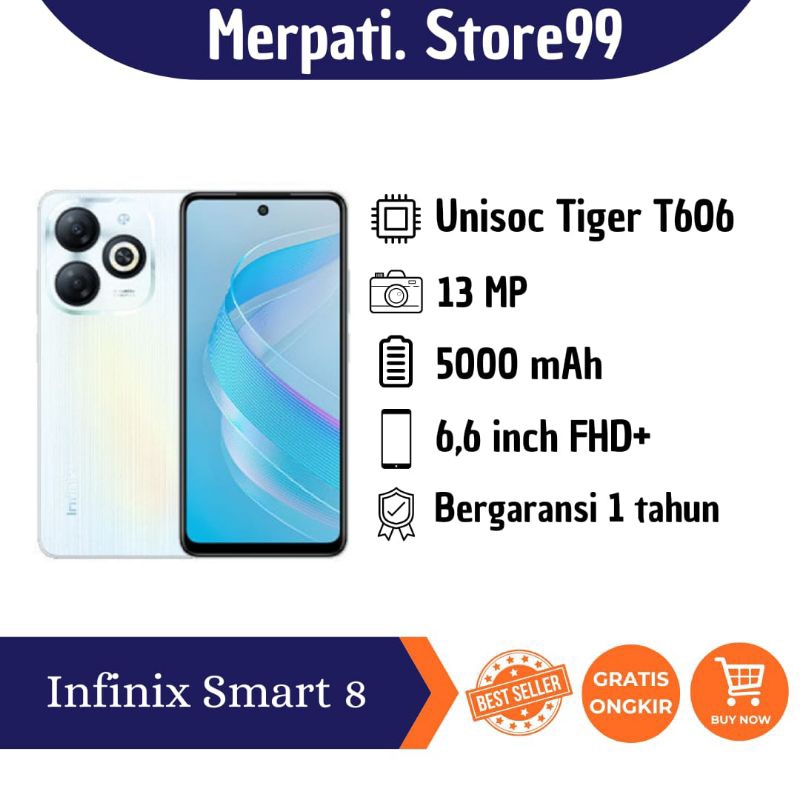 INFINIX SMART 8 - 3GB RAM/64GB ROM - 4GB RAM/128GB ROM - NEW SMARTPHONE