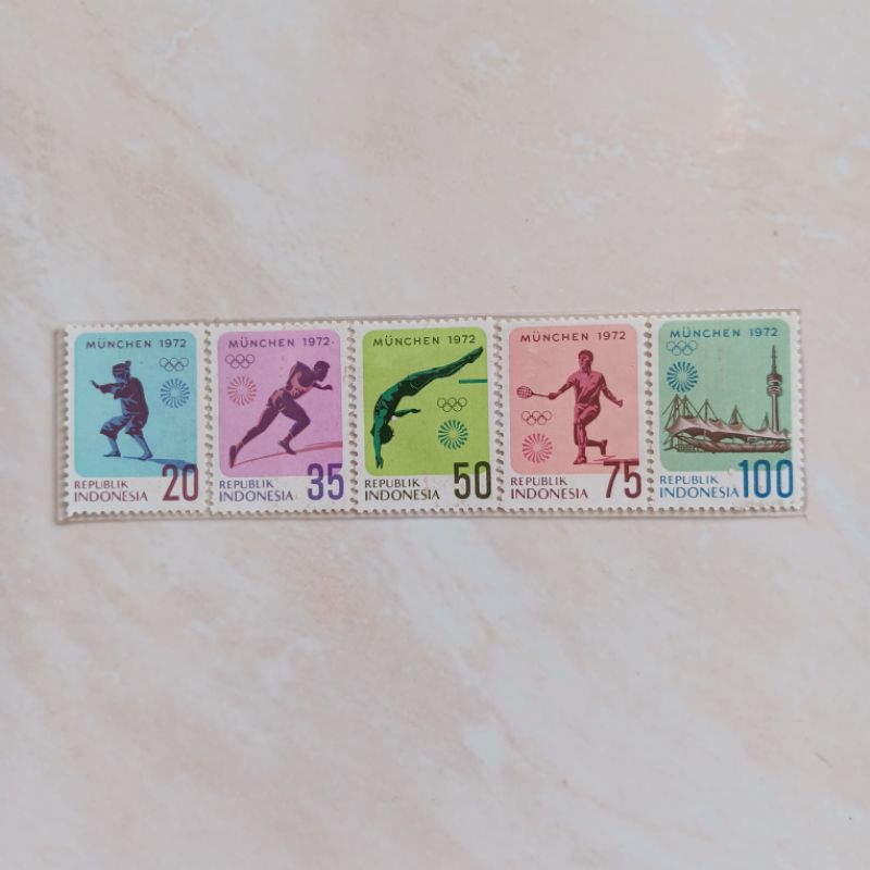 

(OG) Perangko Indonesia 1972 Olimpiade Ke XX Munchen Set Lengkap 5pcs Mint