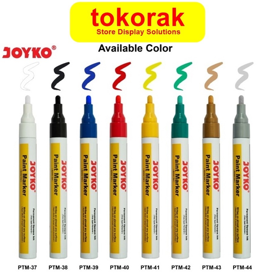 

PAINT MARKER COLOR JOYKO SPIDOL CAT PERMANEN PUTIH PTM 37 WHITE HITAM