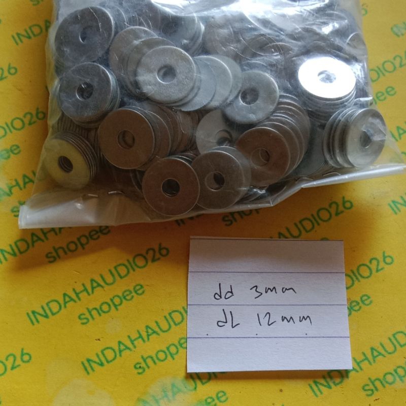 100pcs ring lebar untuk baut tr final . diameter 3mm  12mm . pas untuk transistor 5200 mlj toshiba p