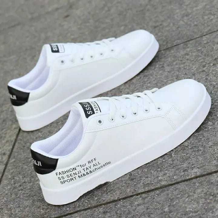 Sepatu Sneakers  Sport SS1000 /Sepatu Pria / Wanita Terbaru / Sepatu Putih Polos / Sepatu Buat Sekol