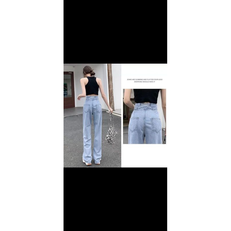CELANA KULOT JEANS CEWEK TALI SILANG