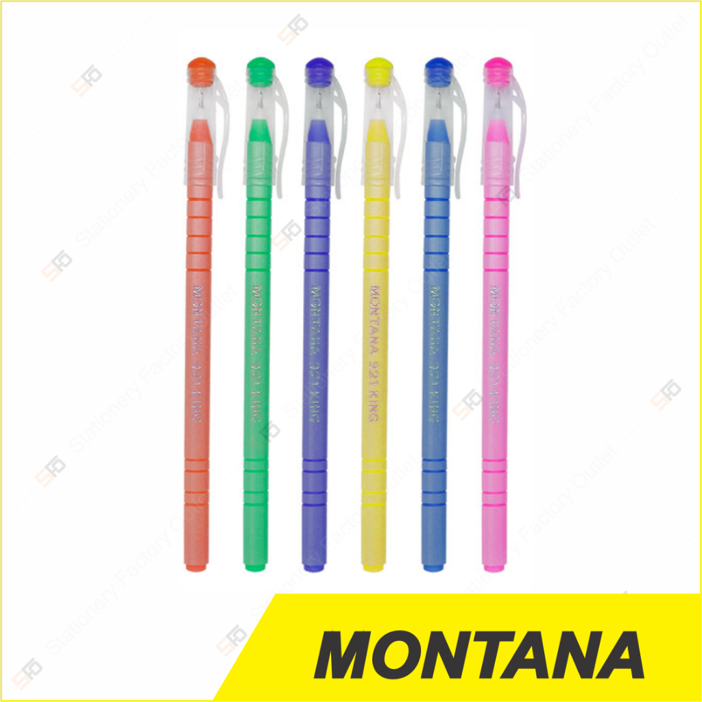 

12 Pcs Pen Ball King Montana 921 - Pulpen Murah 0.7mm - SFO Semarang Official
