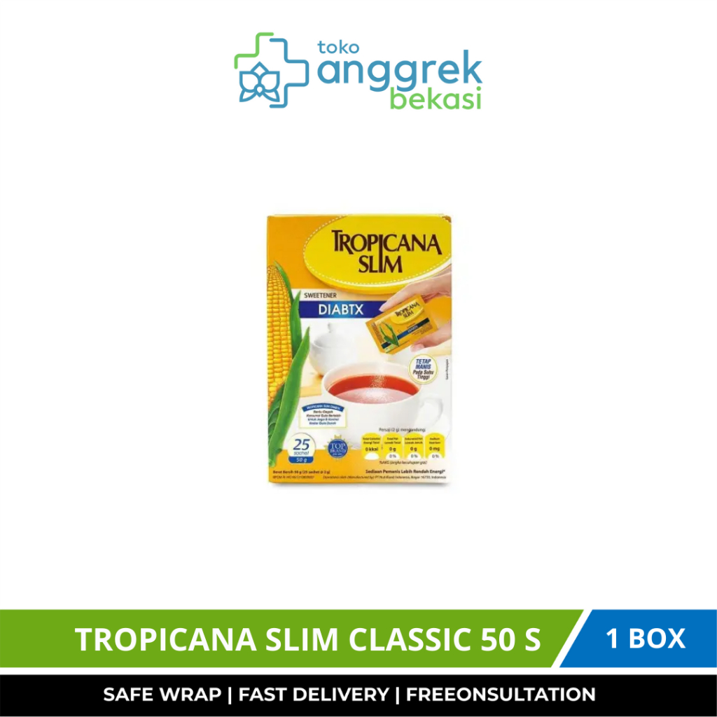 

TROPICANA SLIM CLASSIC ISI 50 SACHET/GULA RENDAH KALORI/GULA DIET/GULA UNTUK MENCEGAH DIABET