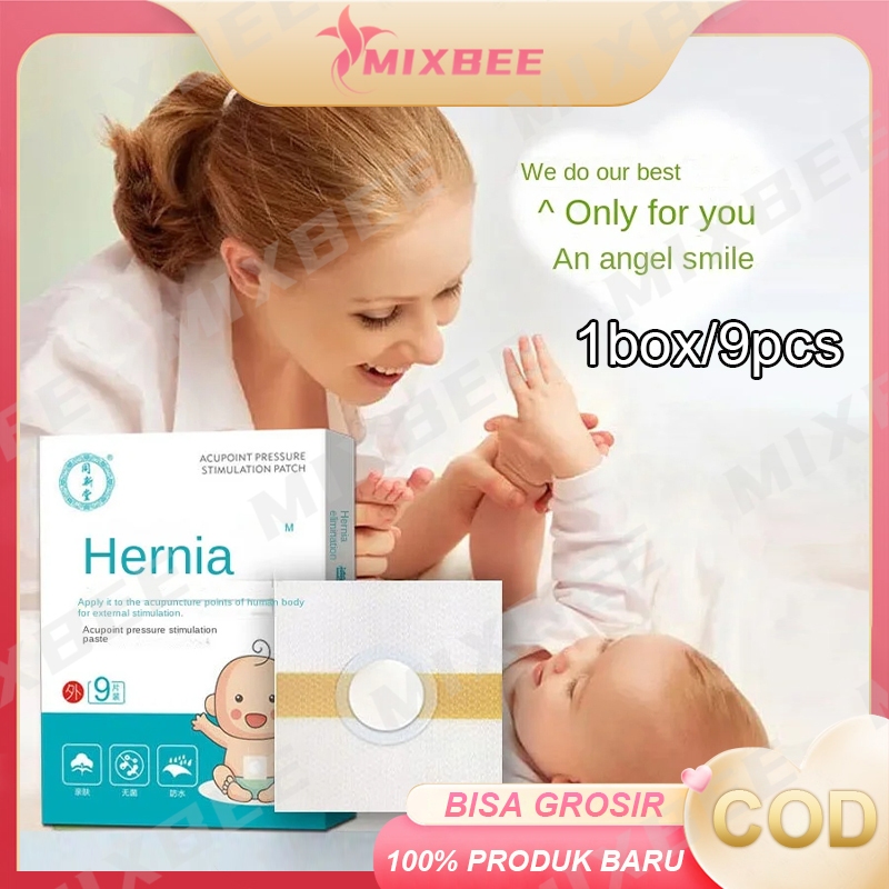 9pcs/box Koyo Herbal Hernia Anak Patch Umbilical Hernia Belt Baby Stiker Hernia Bayi Infant Umbilica