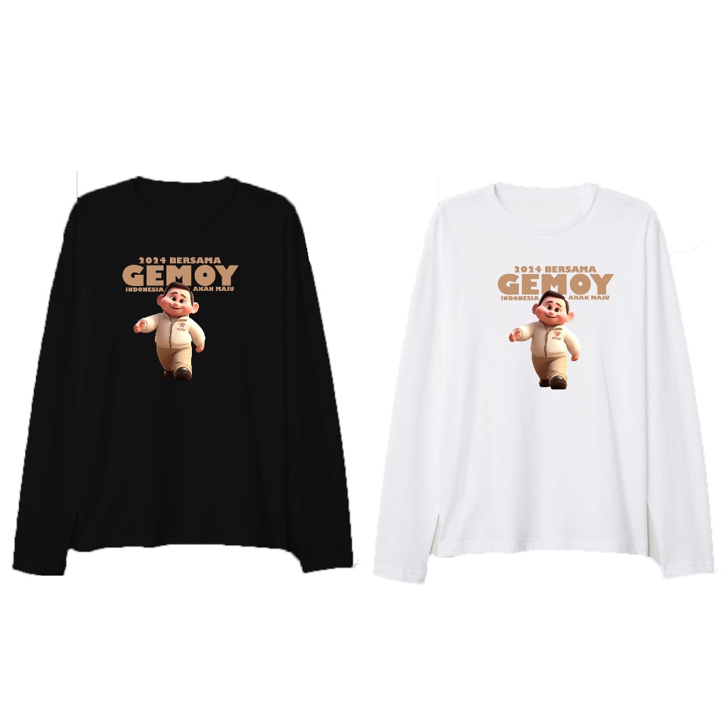 Kaos lengan panjang 2024 bersama gemoy prabowo