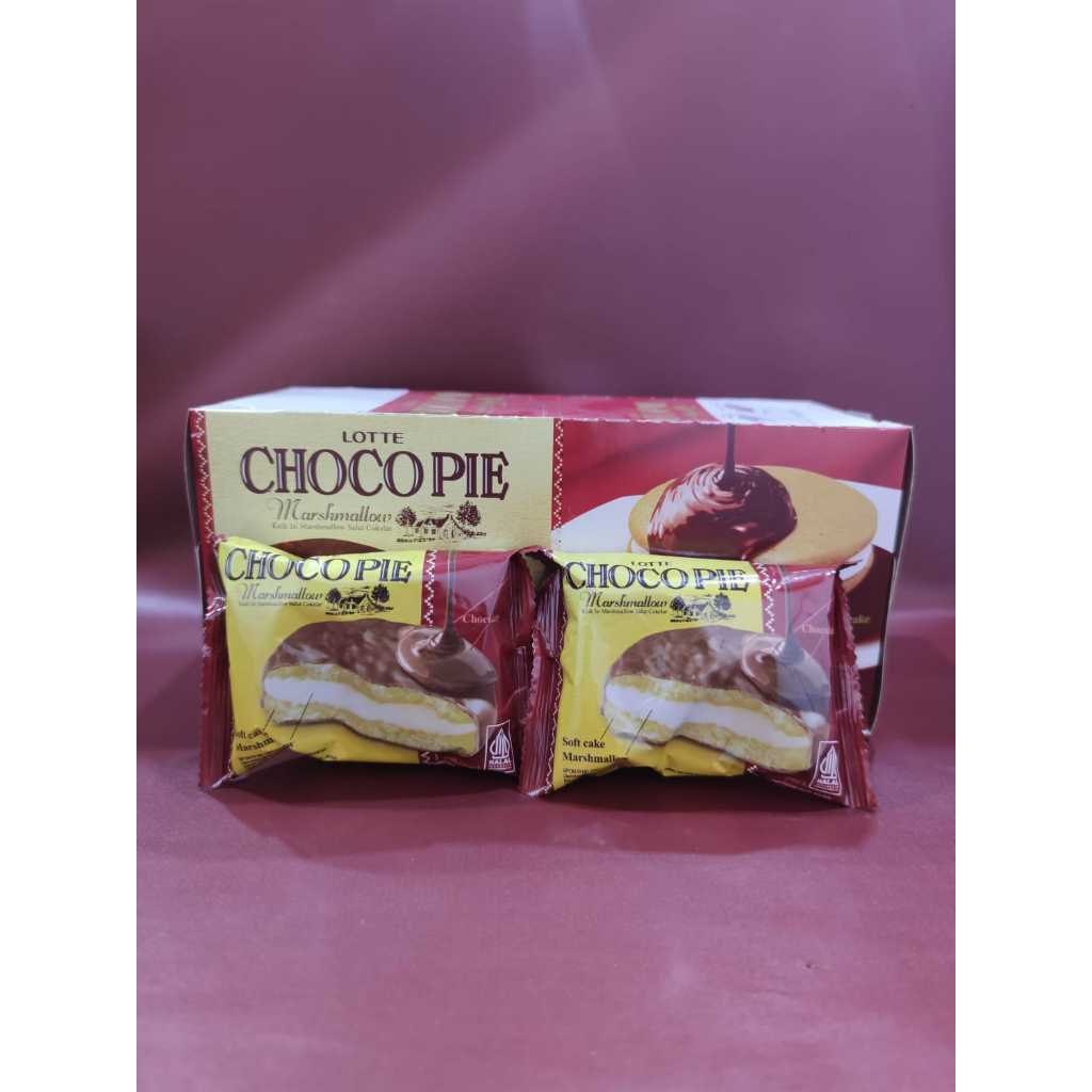 

Lotte Choco Pie Marshmallow isi 12 Pcs Per Box - Snack Coklat Lembut Choco Pie Lotte