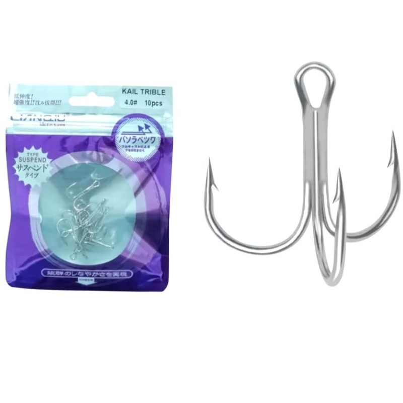 Kail Pancing Treble Hook Zeus GT Warna Silver 1pcsLure Metal Jig Minnow Jigging