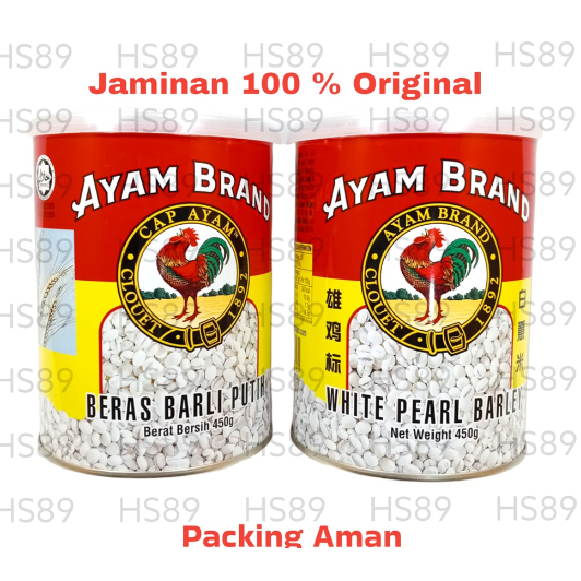 

Beras Barley Ayam Brand 450 gr - Beras Barli Putih - White Pearl Barle