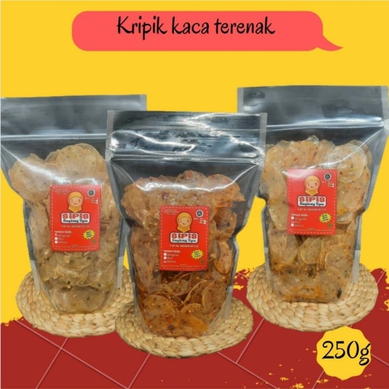 

KRIPCA keripik kaca pedas daun jeruk 250gram-kripik beling-cemilan enak