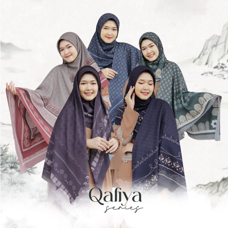 Hijab Jilbab Jumbo Syar'i 140x140cm segiempat voal Qafiya series