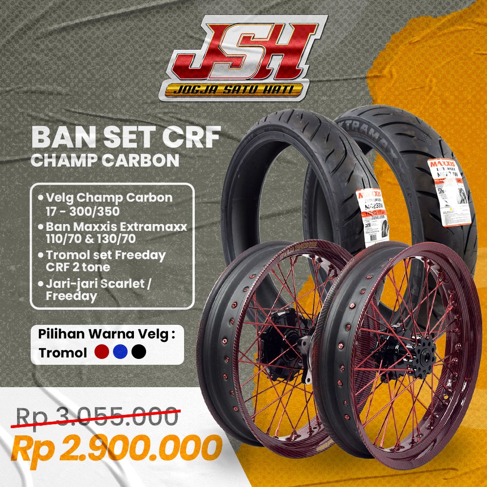 Ban Set Supermoto Motor KLX 150 Dtracker CRF 150L WR 155 Velg Set 17 300 350 Banset Scarlet Sprint X