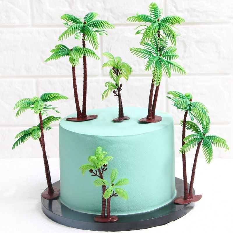 Cake Topper Pohon Kelapa isi 2 / Miniatur Pohon Kelapa / Pohon Kelapa 3D