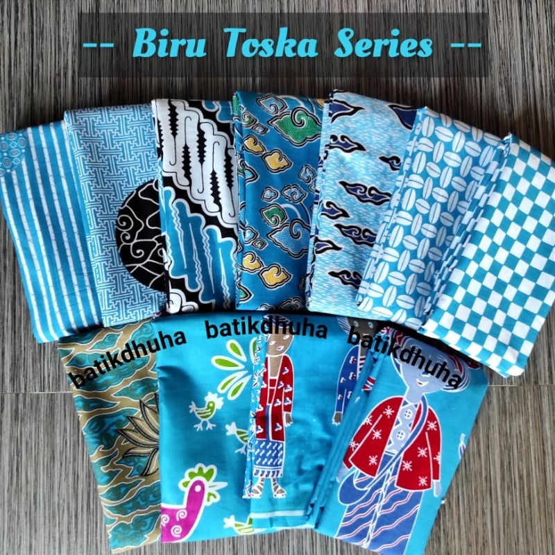 KAIN BATIK HALUS WARNA BIRU LANGIT TERANG BATIK BIRU TURKISH