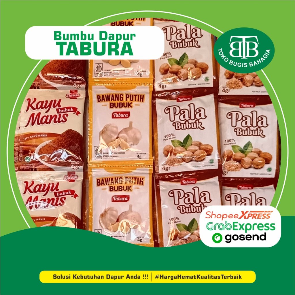 

Bumbu Masak Tabura (Bawang Putih, Pala Bubuk, Kayu Manis), Murah Makassar