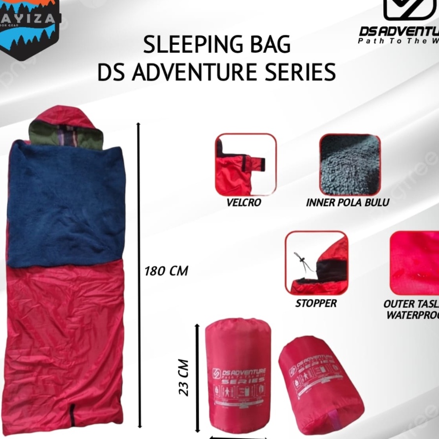 Best Seller Sleeping bag ds adventure series  sleeping bag polar bulu  kantong tidur camping  sleepi