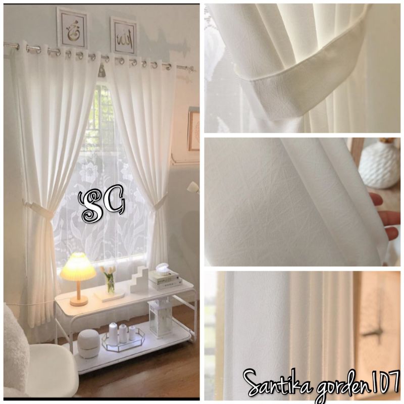 Gorden Blackout putih 150x250 - 300 cm tinggi 2,5  -3 meter gorden pintu jendela