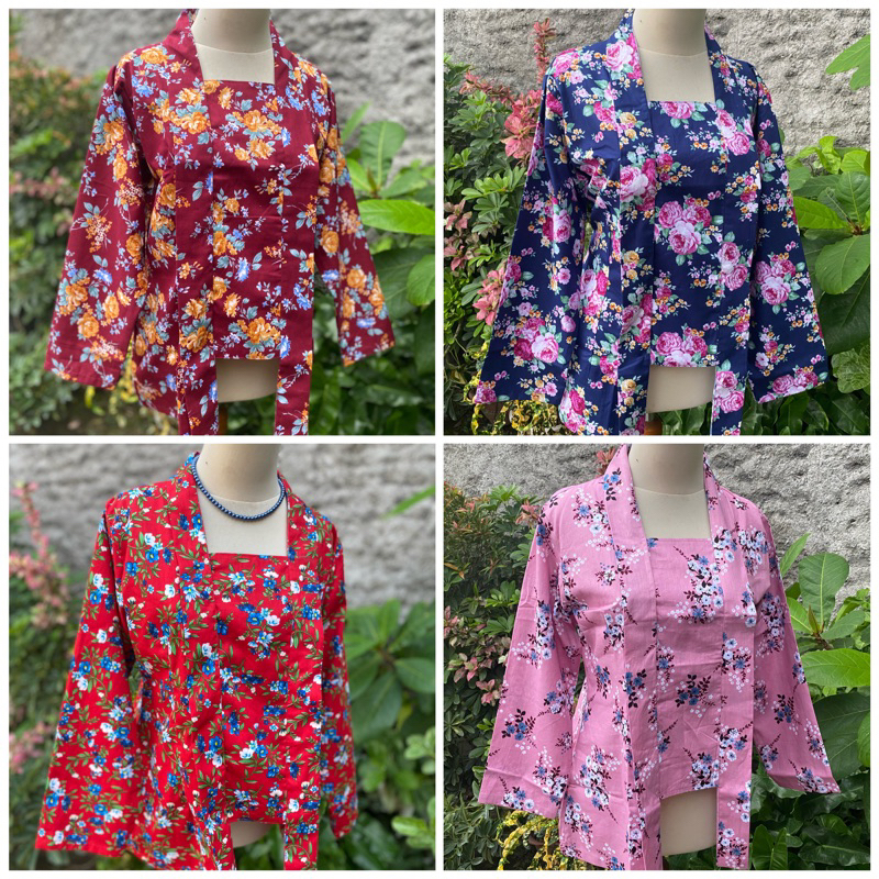 Kebaya Kutubaru Bunga/Kutubaru Katun Jepang Bigsize Jumbo/Kebaya Vintage/Kebaya Merah