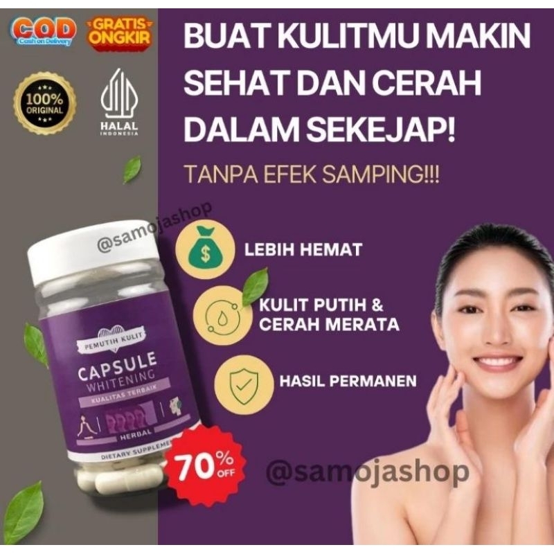 ( READY SIAP DIKIRIM  ) KAPSUL PEMUTIH KULIT | CAPSULE WHITENING | PEMUTIH KULIT BADAN DAN WAJAH HAL