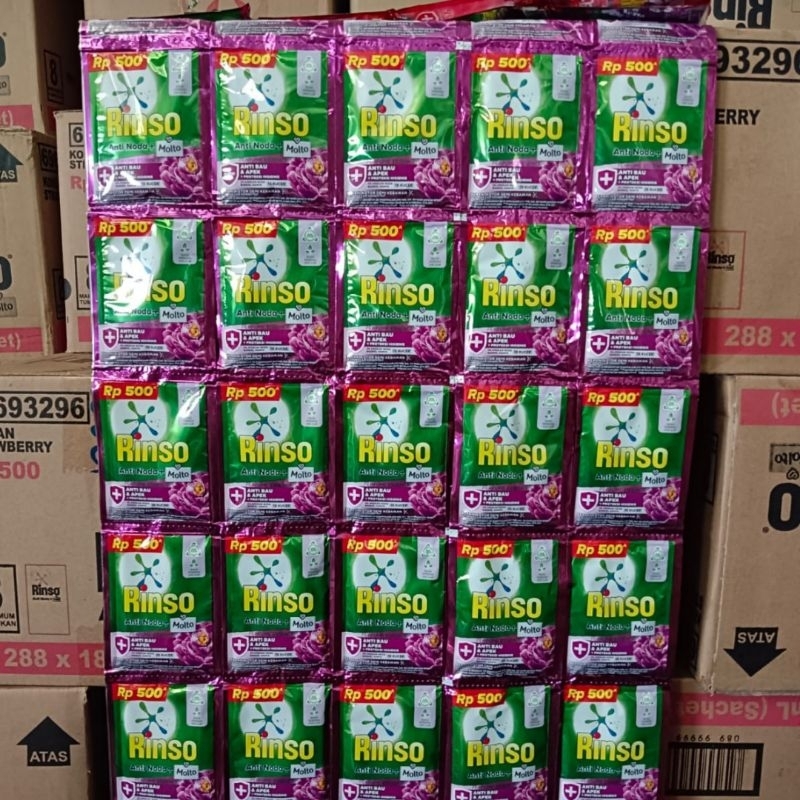 Rinso cair sachet Rp.500 (52 PCS = 4 Renceng) rinso anti noda