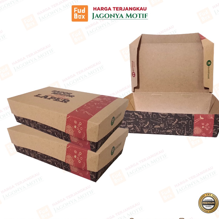 Terkini Lunch Box L  Kotak Ayam Geprek  Dus Nasi  Kraft PE  Paper Lunch Box  Motif Baper Mager