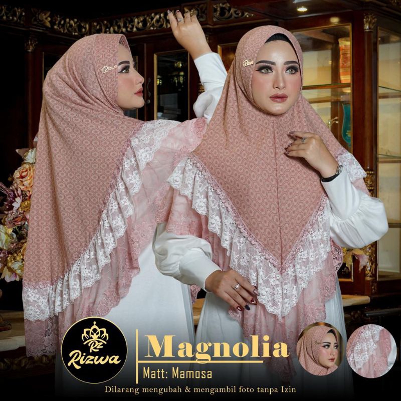 magnolia rizwa jilbab instan bergo daily harian premium renda mewah