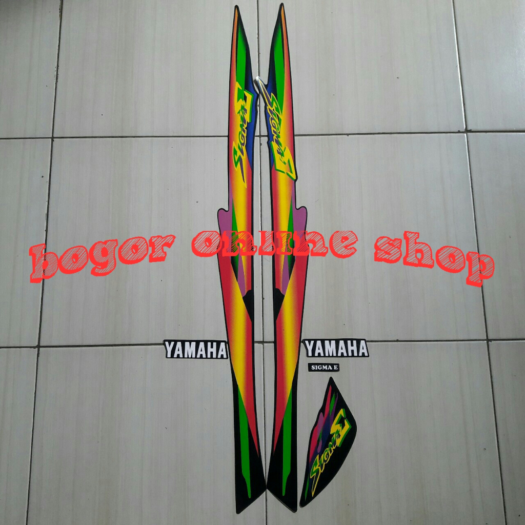 Sticker Striping yamaha sigma 1997 full hitam-hijau