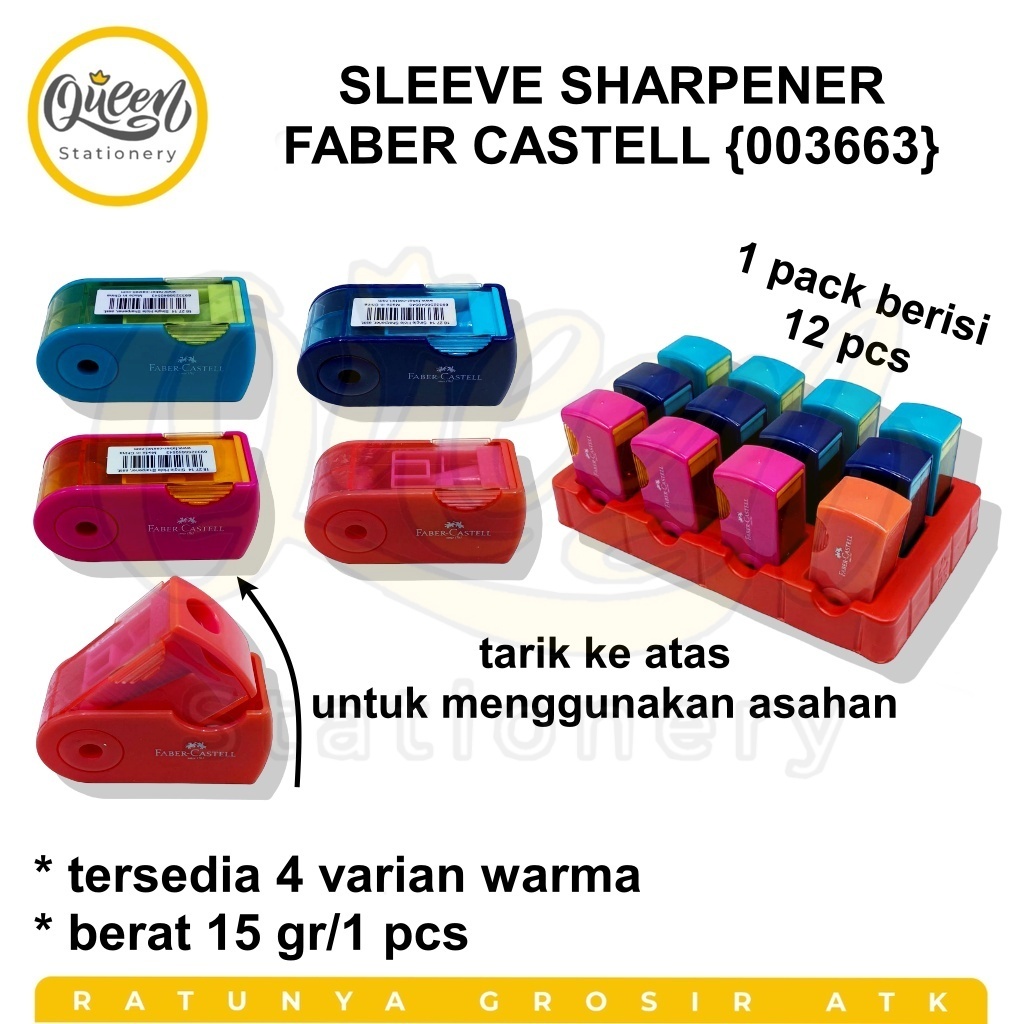 

1 PCS SLEEVE SHARPENER FABER CASTELL / RAUTAN / ASAHAN / OROTAN PENSIL (003663)