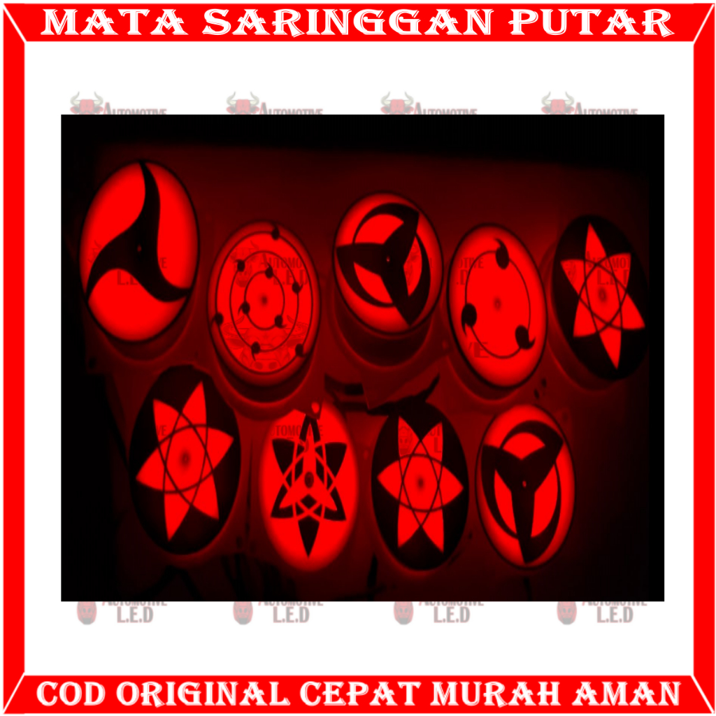 LAMPU SARINGAN GERAK DEVIL SHARINGAN BERPUTAR 12VOLT DC MATA SHARINGAN BILED
