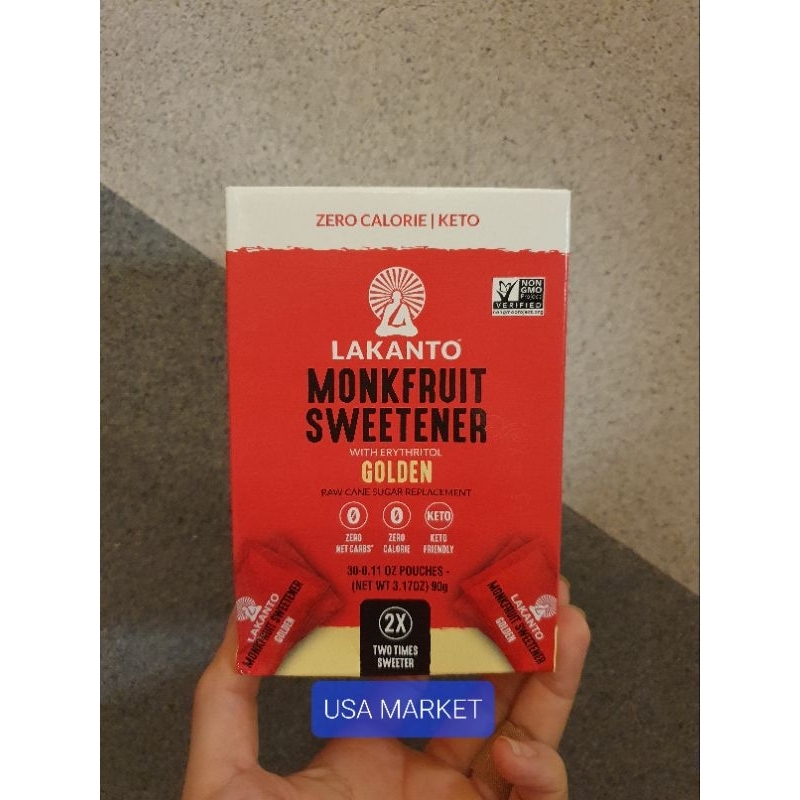 

Lakanto Monkfruit Sweetener GOLDEN sugar replacement pengganti gula 30 sachet