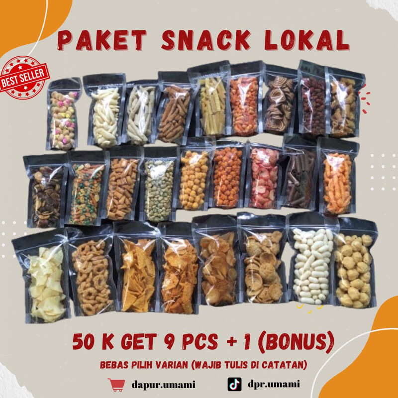 

PAKET SNACK LOKAL 50k GET 9 + 1 VARIAN