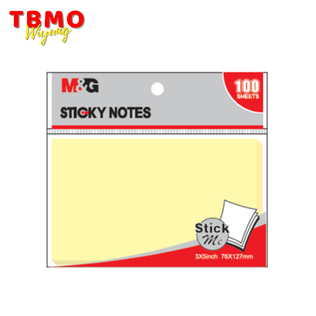 

TBMO M&G 3x5 Sticky Notes Yellow Color 76x127mm 100 Sheets YS-142