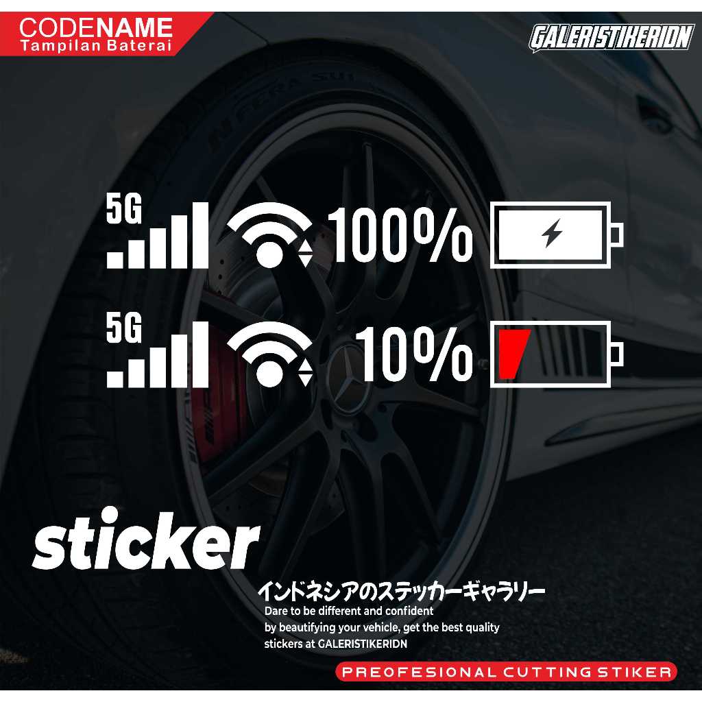 Stiker Cutting Yang Lagi Viral Batrai Hp Wifi Sinyal Phone Mobil Motor Momo Cutting Sticker